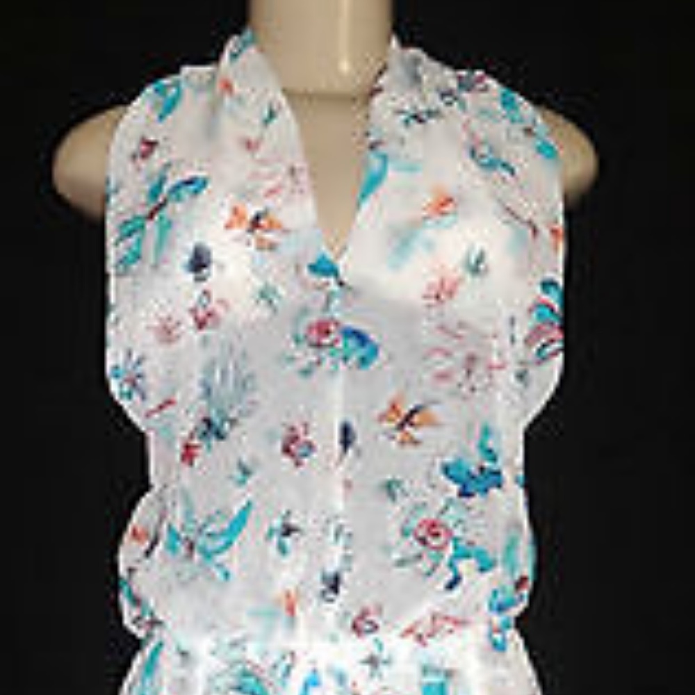 Rachel Roy “Aegean” Tiered Floral Watercolor Dress